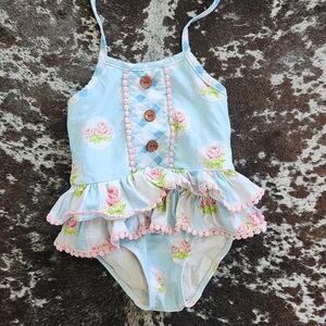 Sold!!!Floral Ruffle Swimsuit for Kids